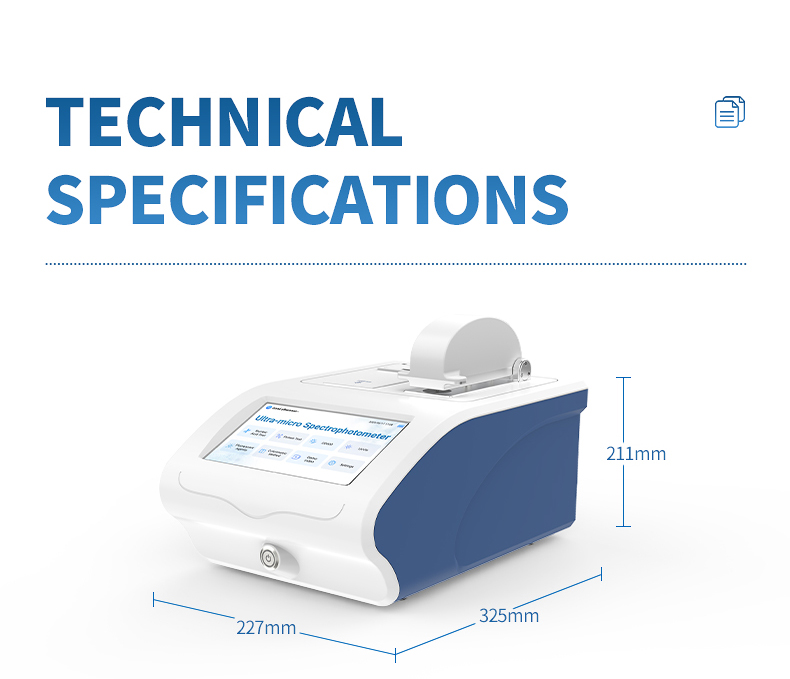 HM-CWF1 ultra-micro spectrophotometer dimensions: 325mm × 227mm × 211mm