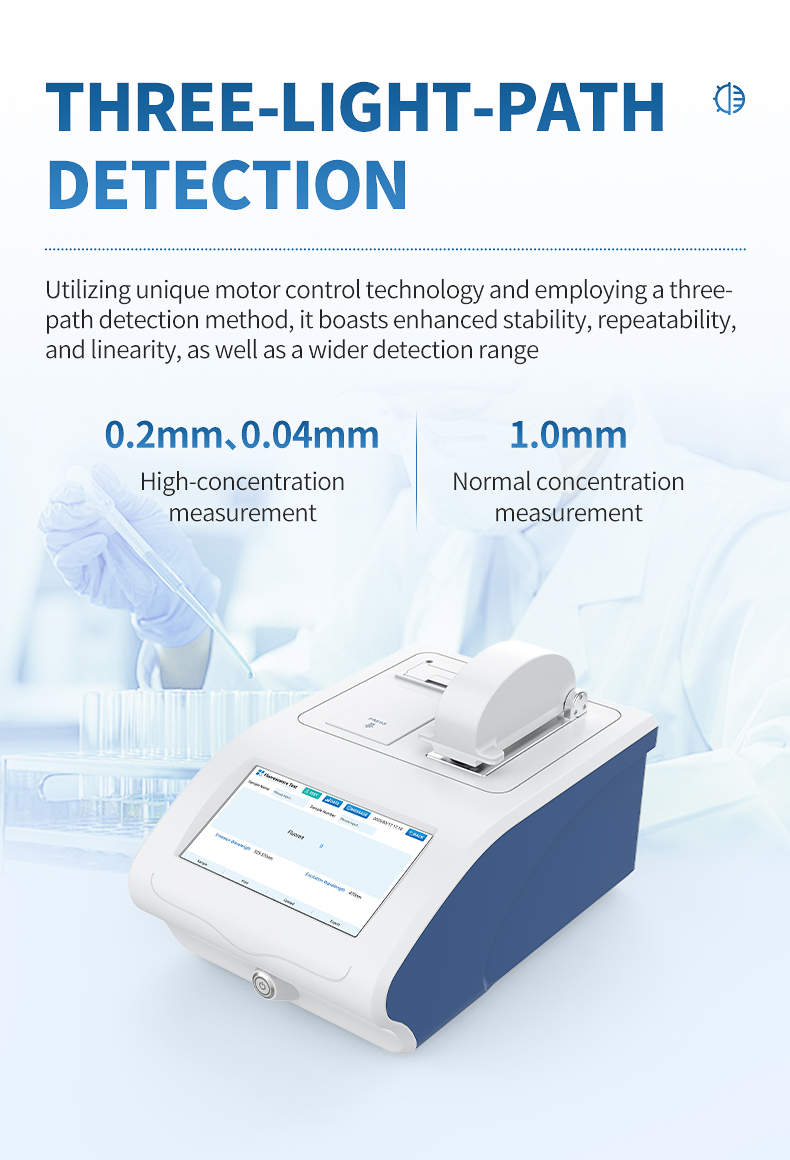HM-CWF3 three-light-path system for broad concentration range full-wavelength measurement