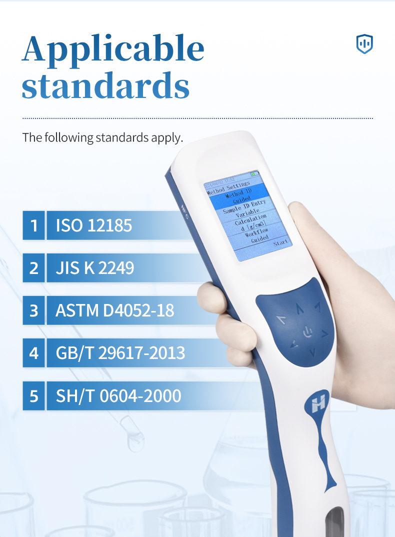 HM-DS density meter compliant with ISO 12185 ASTM D4052 JIS K 2249 standards