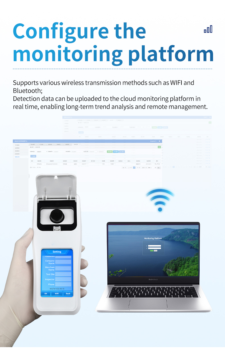 HM-SCOD wireless cloud monitoring platform configuration with WiFi data upload to laptop