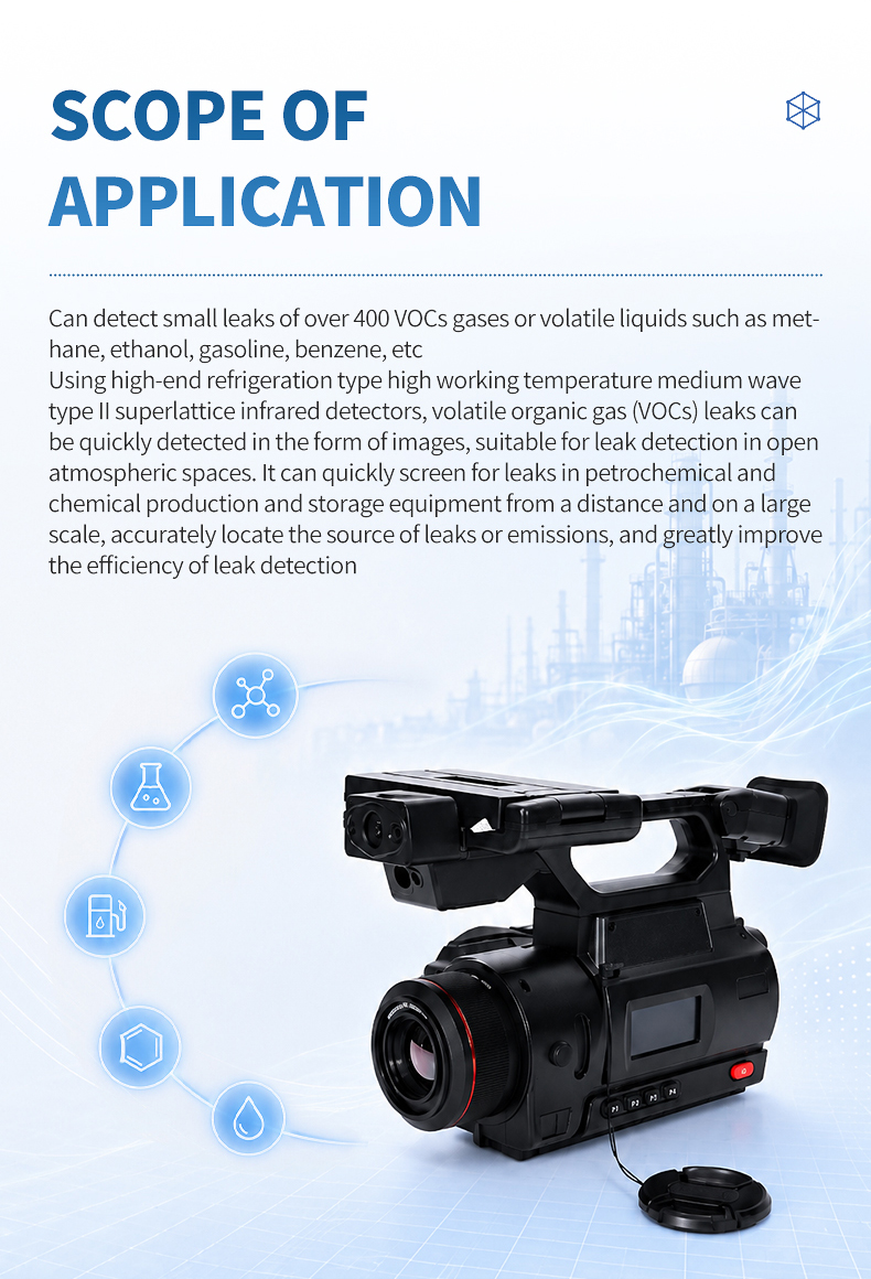 GIR-1600 infrared gas leak visualization displaying VOC gas plume in field inspection
