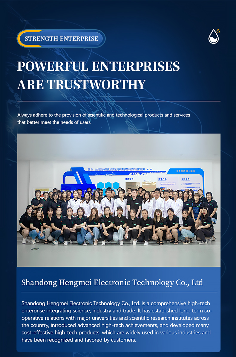 HM Instruments company team group photo at Shandong Hengmei headquarters facility