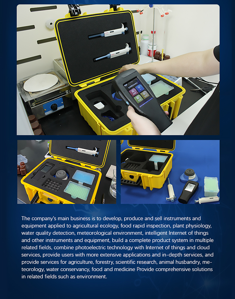 HM Instruments product portfolio showcase with multiple portable testing instruments and cases