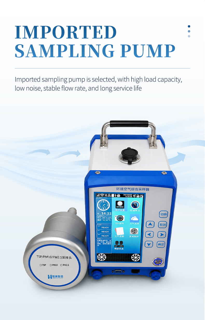 HM-H4 TSP PM10 and PM2.5 cutting head assembly with imported sampling pump