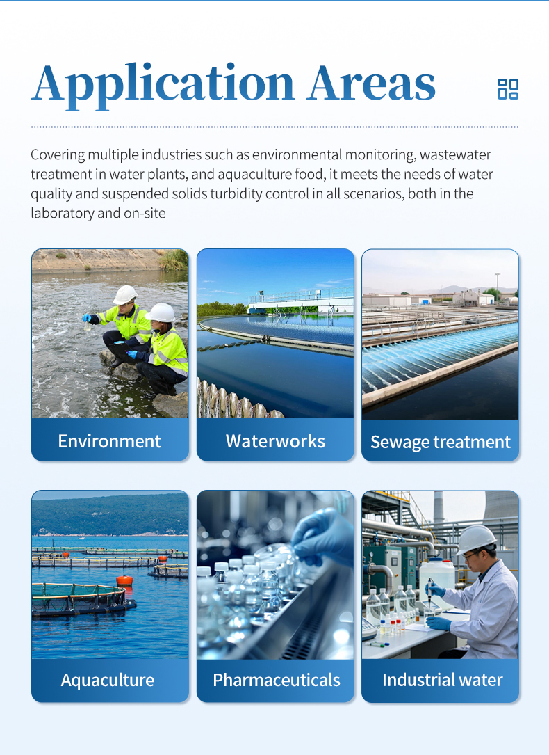 Application areas for turbidity meter covering environmental monitoring waterworks and aquaculture industries