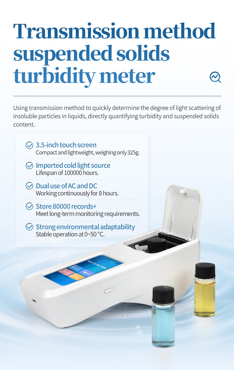 HM-SNT transmission method turbidity meter with open lid showing sample chamber and vials