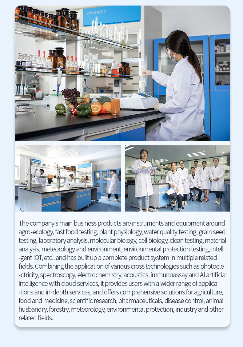 HM Instruments laboratory testing center with scientists and comprehensive product system overview