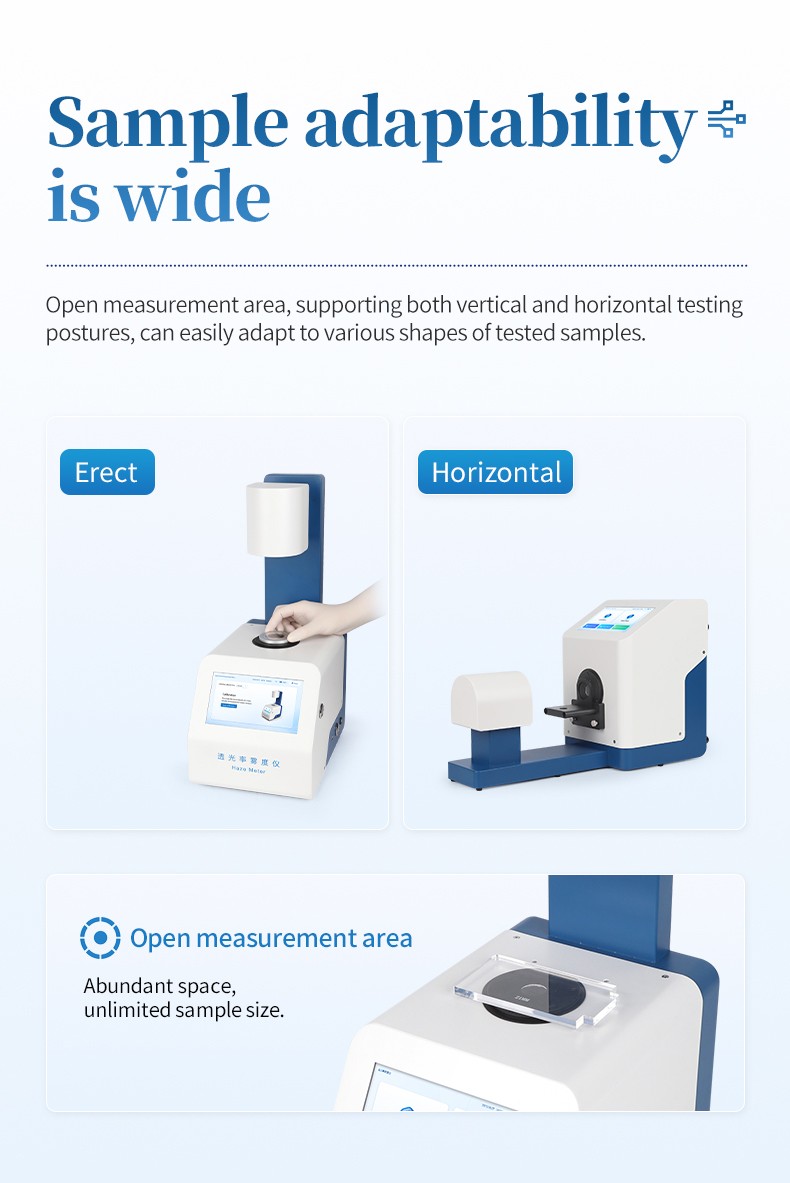 Dual testing posture demonstration showing vertical and horizontal sample placement methods