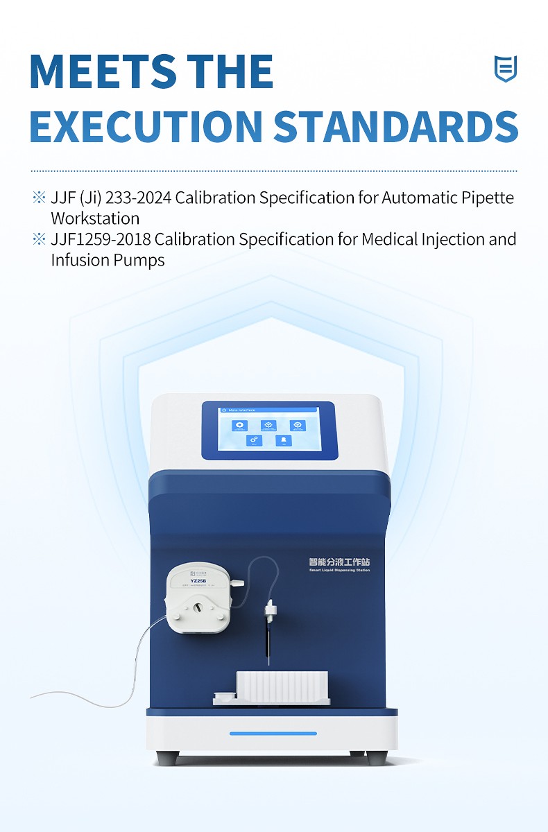 Dispensing station with JJF calibration standards display