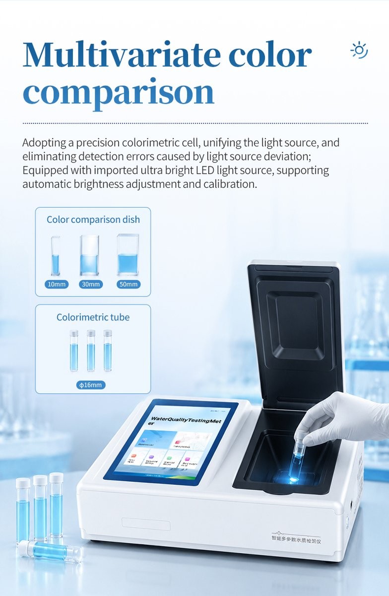 HM-TCMn precision colorimetric cell with LED light source and cuvette options