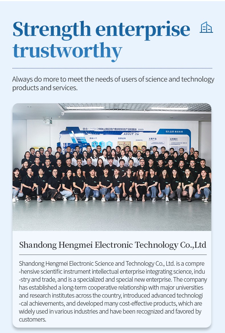 HM Instruments company group photo at Shandong Hengmei manufacturing facility