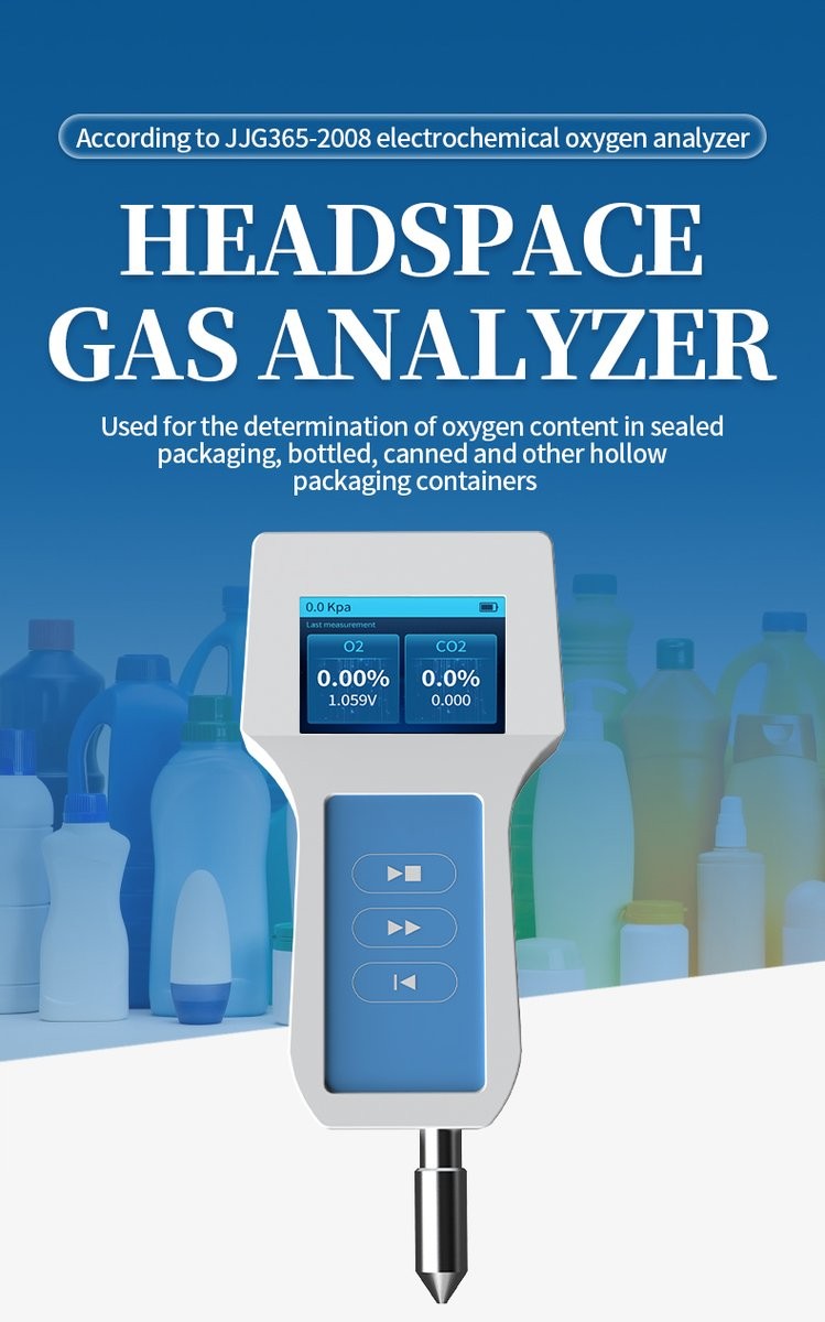 HM-DK1 headspace gas analyzer handheld device with O2 CO2 display screen