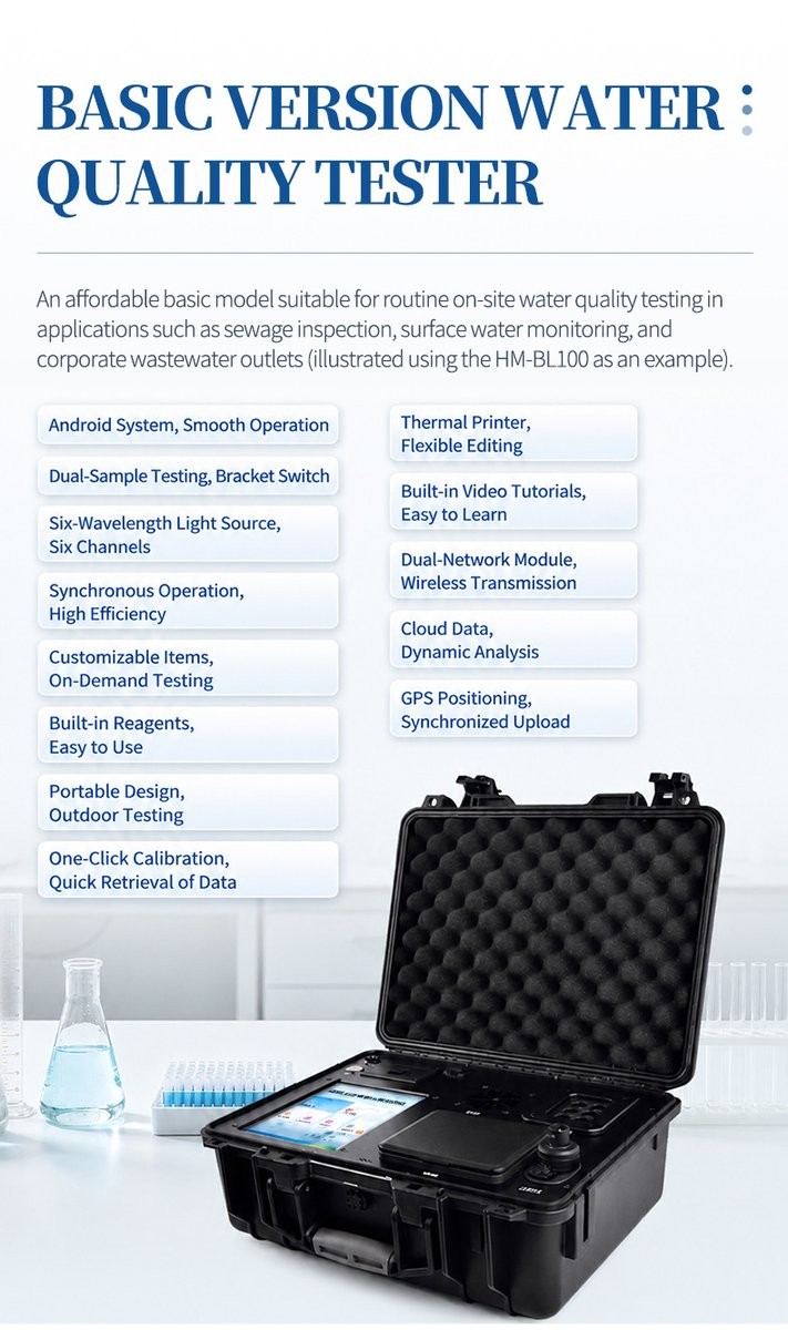 Seventeen feature highlights displayed for the entry-level COD portable analyzer