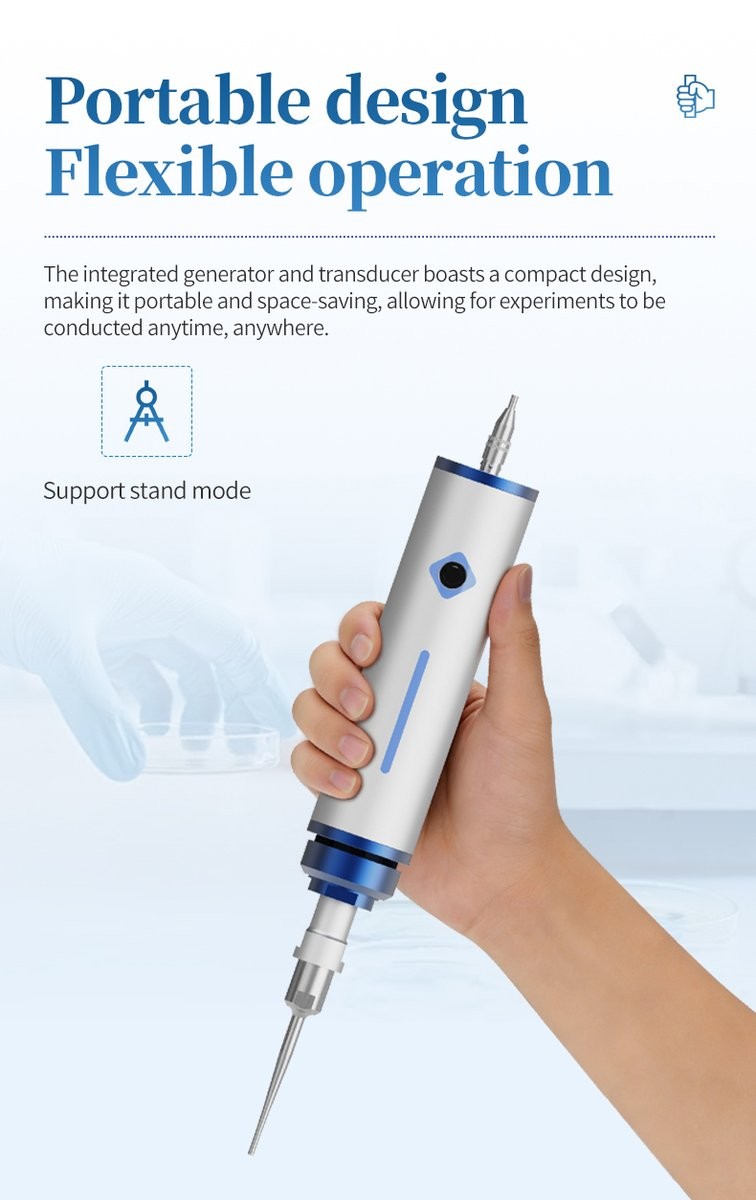 Integrated handheld ultrasonic generator and transducer