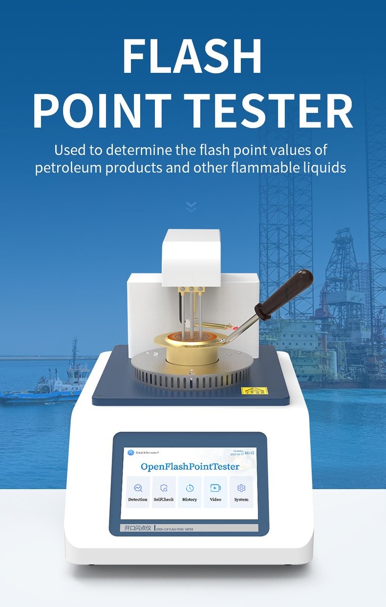 HM-KS2 open flash point tester front view with touchscreen