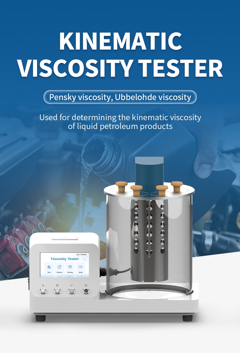 Kinematic viscosity tester with stainless steel bath and capillary ports