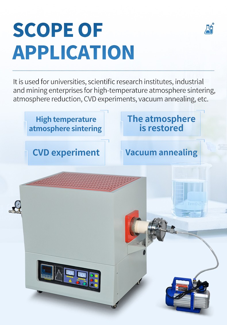 Vacuum tube furnace applications: sintering, reduction, CVD, vacuum annealing