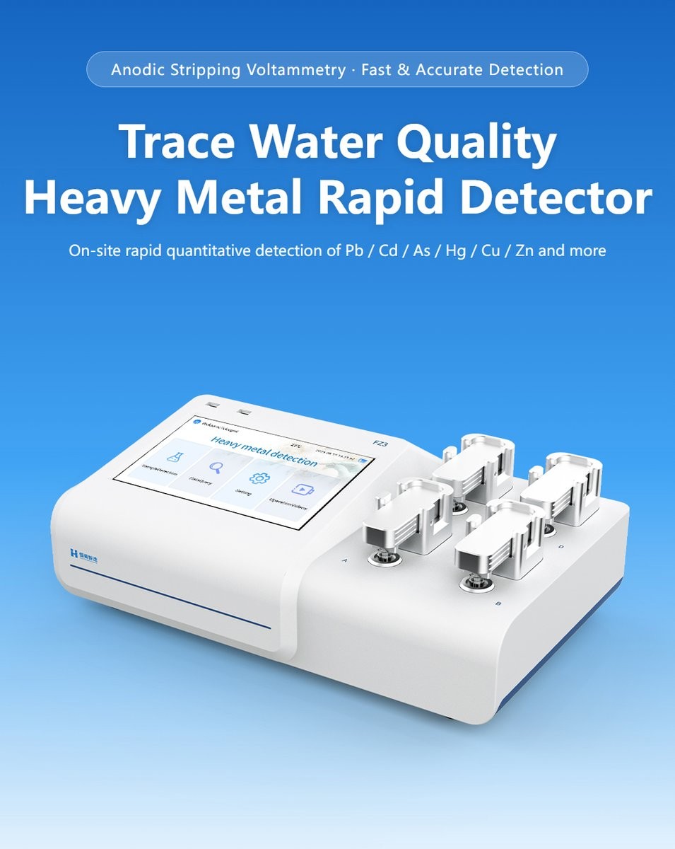 HM Instruments trace water heavy metal rapid analyzer front view with touch display