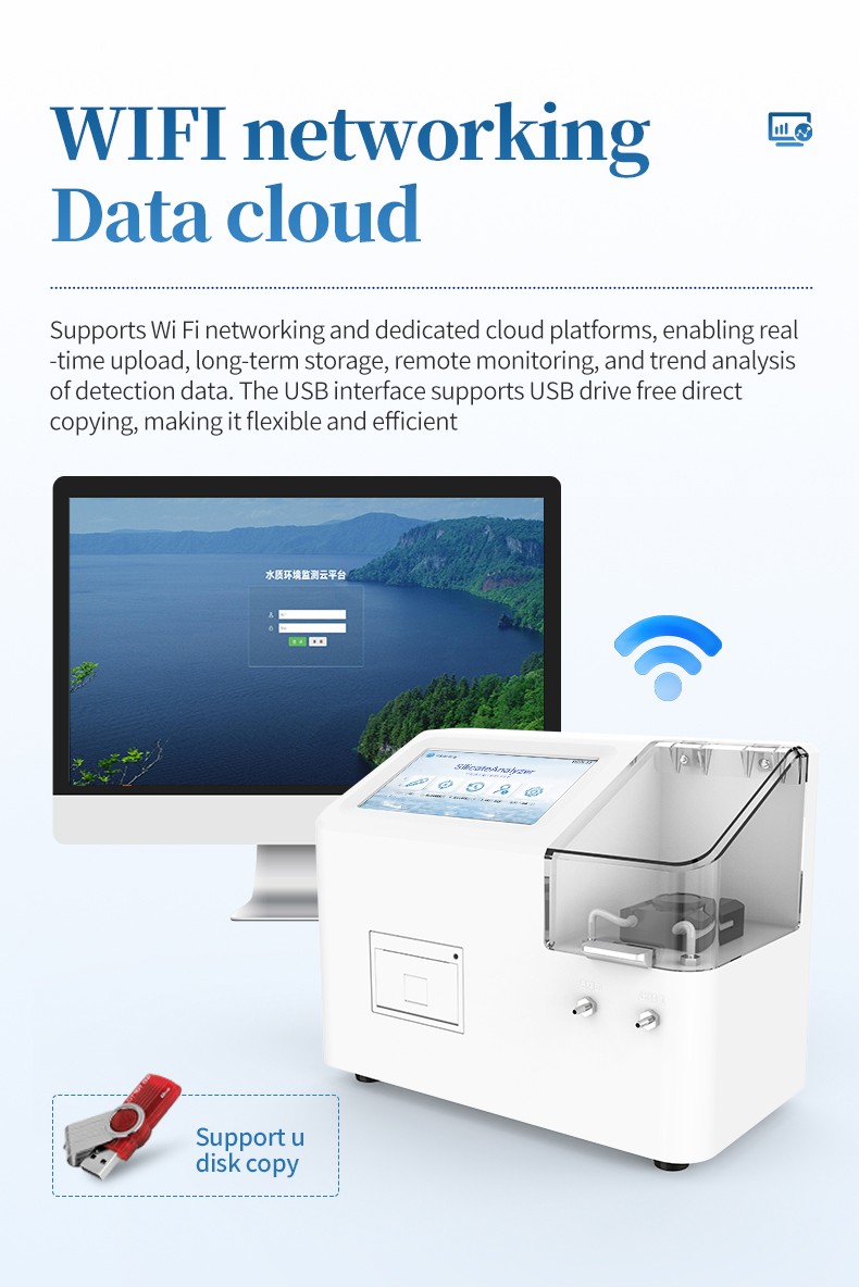 Analyzer Wi-Fi networking, cloud data and USB export functions