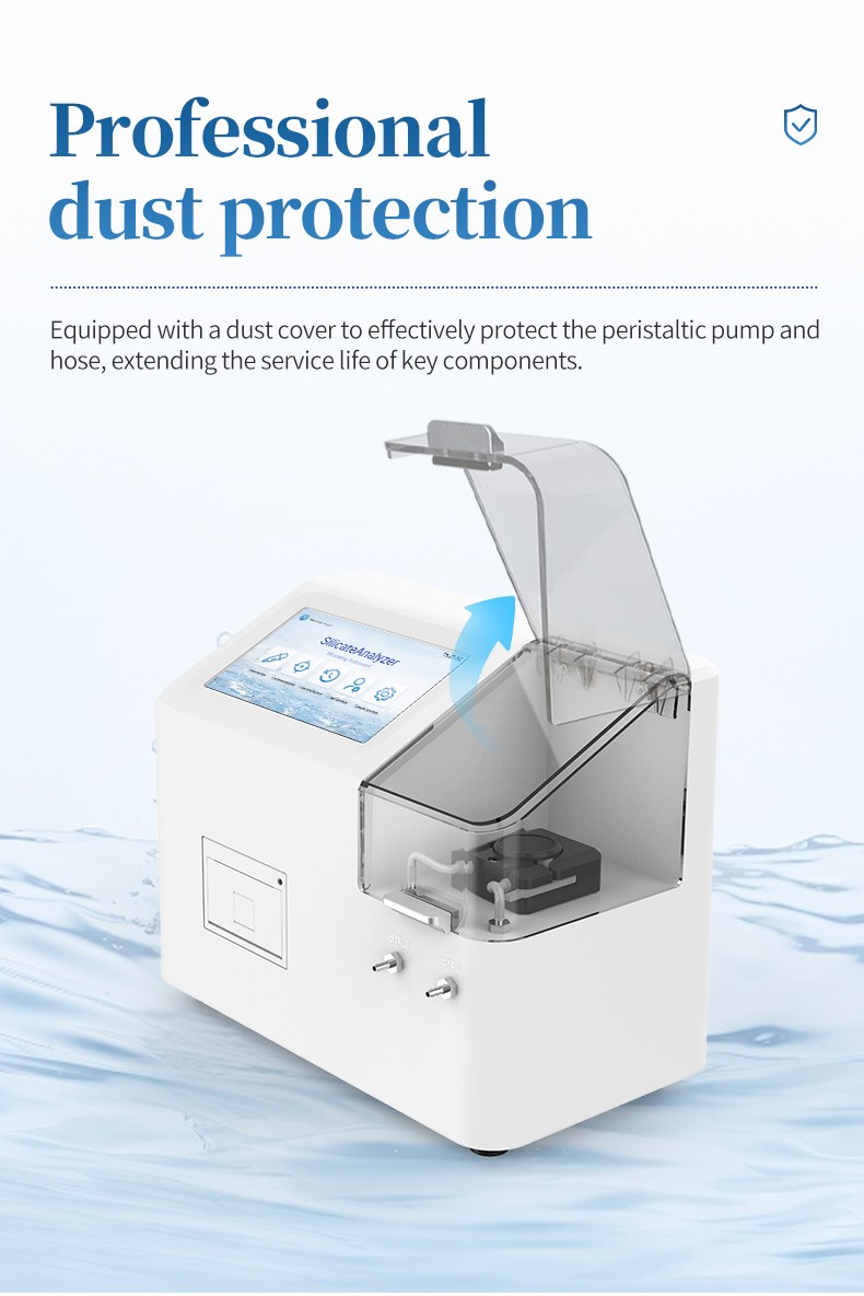 Analyzer protective cover over the peristaltic pump and tubing