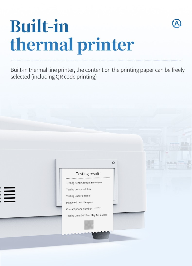 HM-T4N built-in thermal printer outputting testing result receipt