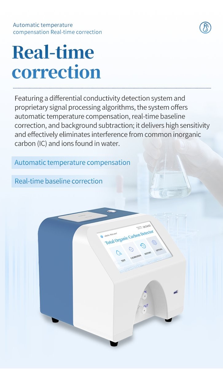 Differential conductivity detection system with automatic temperature compensation and real-time baseline correction