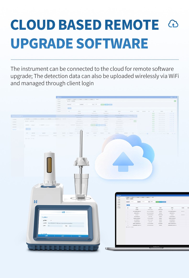 Cloud based remote software upgrade and WiFi detection data upload to a client