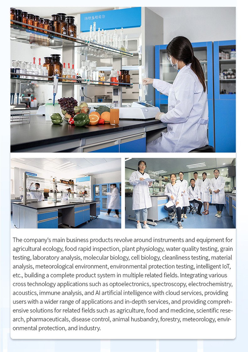 Company laboratories and business scope across food, agriculture and environmental testing