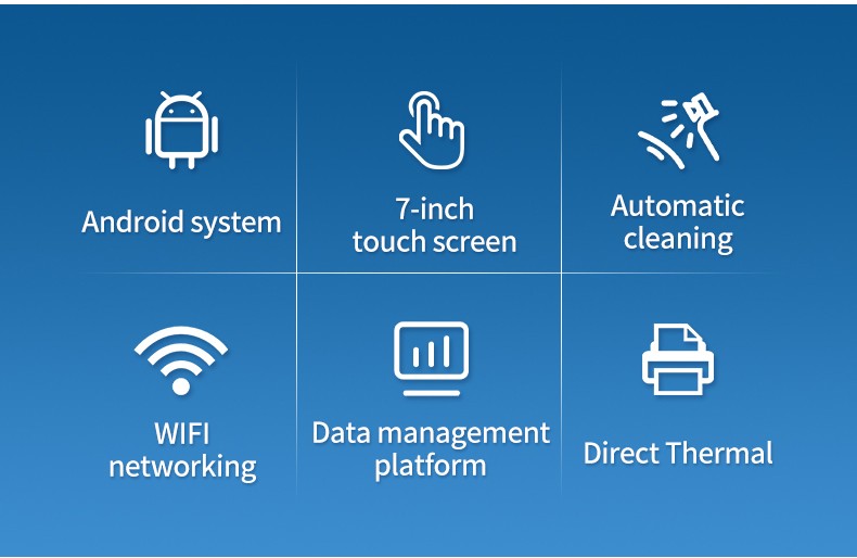 Android touchscreen, automatic cleaning, Wi-Fi and thermal printing features