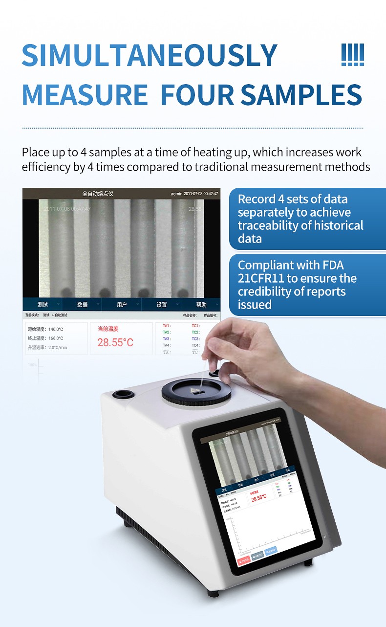 Four capillary samples measured together with separate result records
