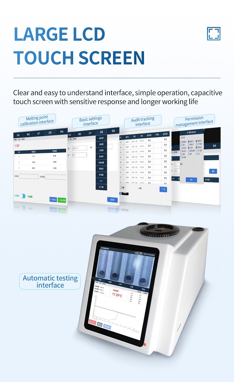 Touchscreen settings and automatic testing interface