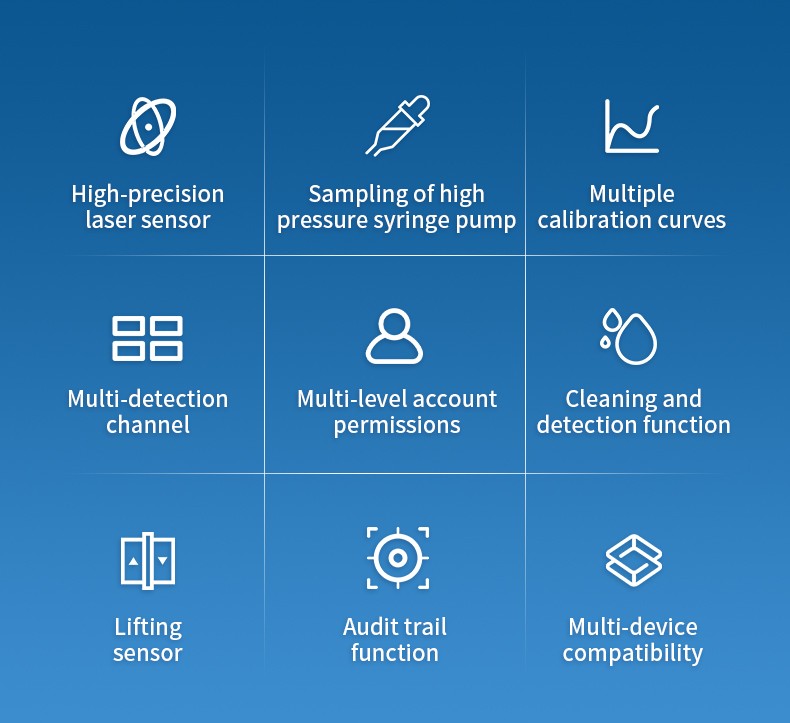 Laser sensing, sampling, calibration and data-management features