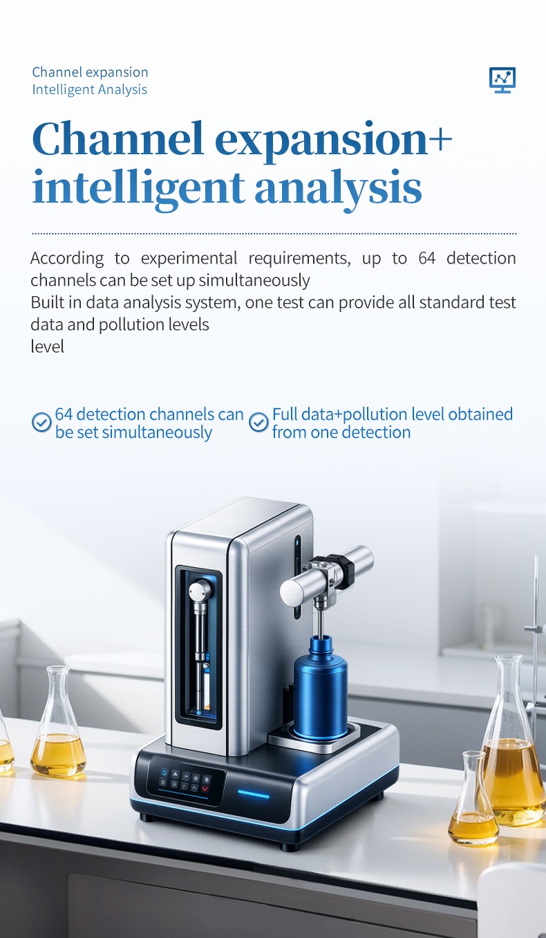 Up to 64 detection channels and contamination-grade analysis