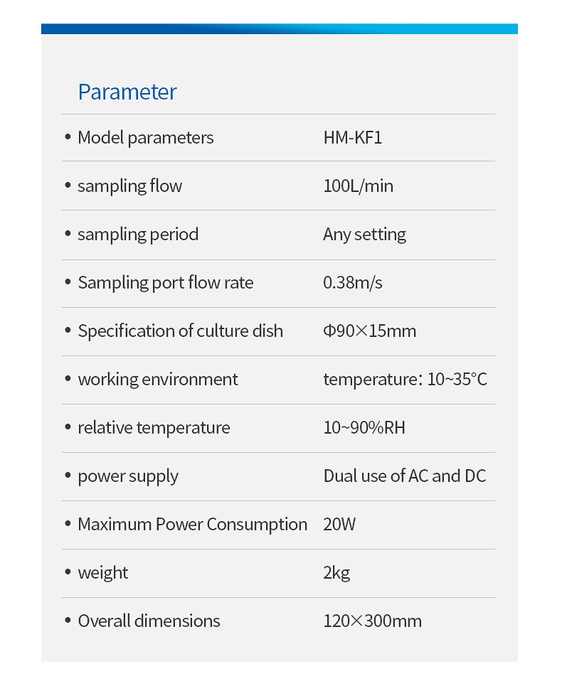 HM-KF1 technical specification table
