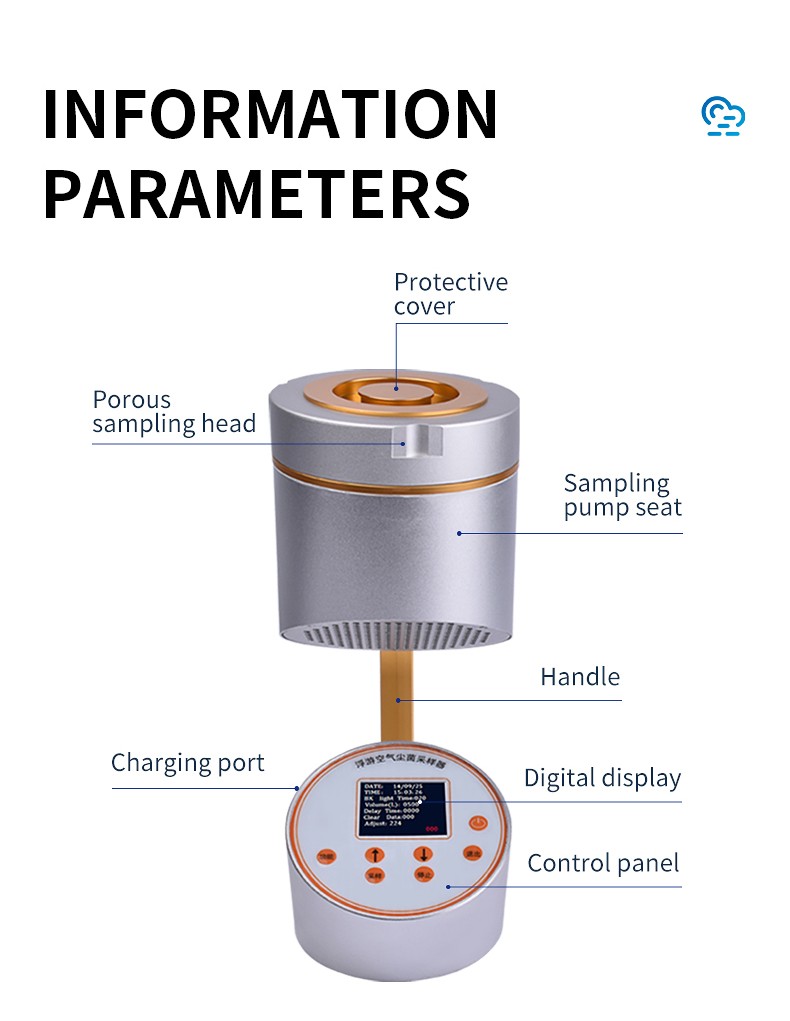 Sampling head, handle, display and charging port